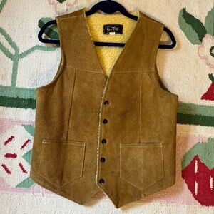 Vintage Tan Beige Suede Vest